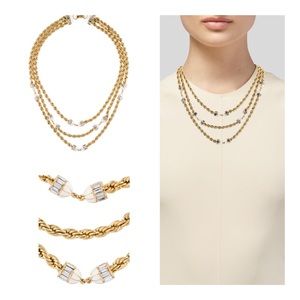 RACHEL ZOE Crystal & Enamel Multistrand Necklace